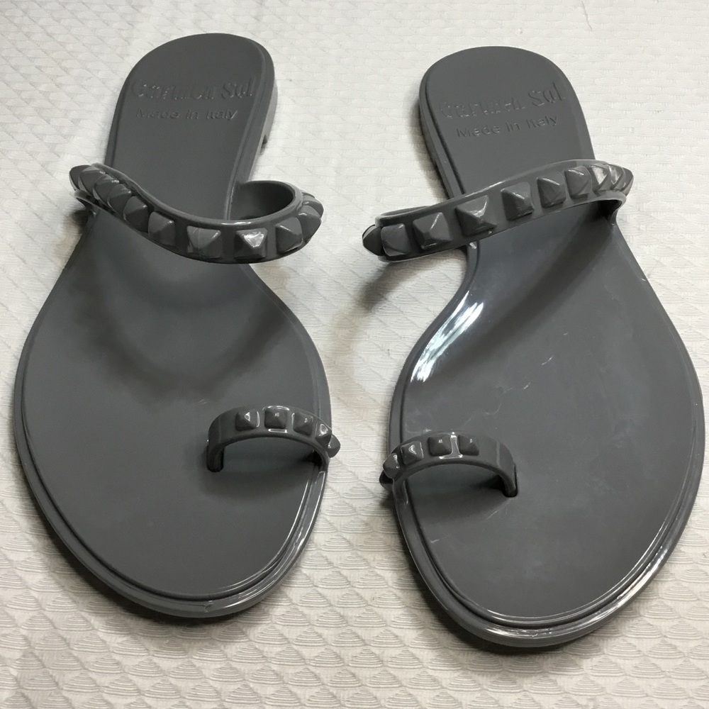 Carmen Sol jelly studded flats